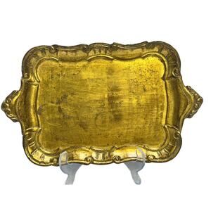 Labrazel Florentine Wooden Hollywood Regency Art Nouveau Tray Made in Italy